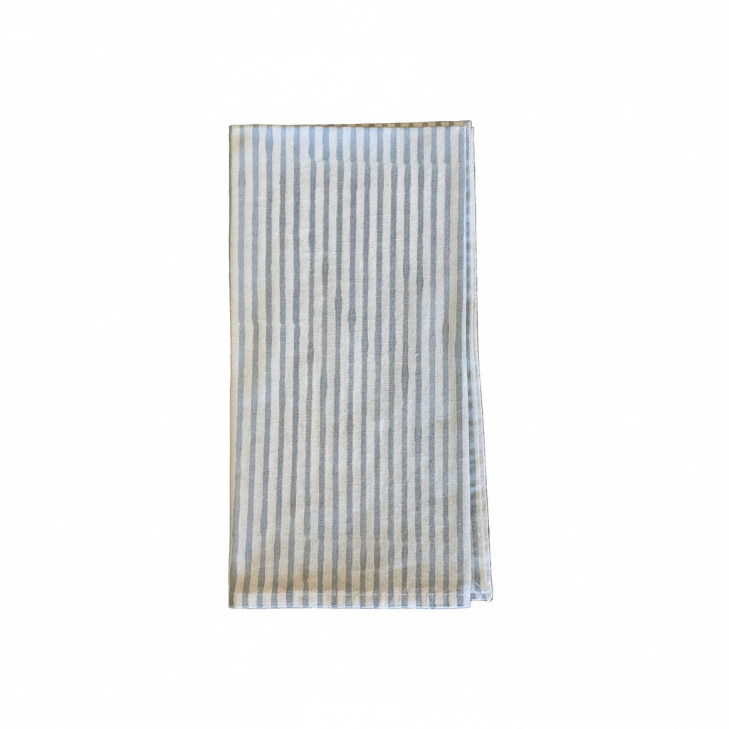 Cotton Napkin Stripe Design - Blue Sage