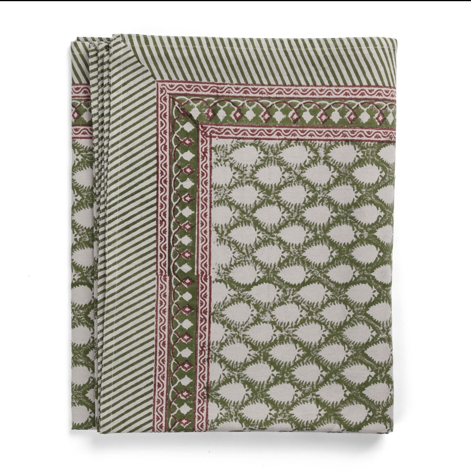 Cotton Tablecloth Cypress Design - Green