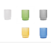 ISOLANO Handmade Coloured Stackable Tumbler Set of 4
