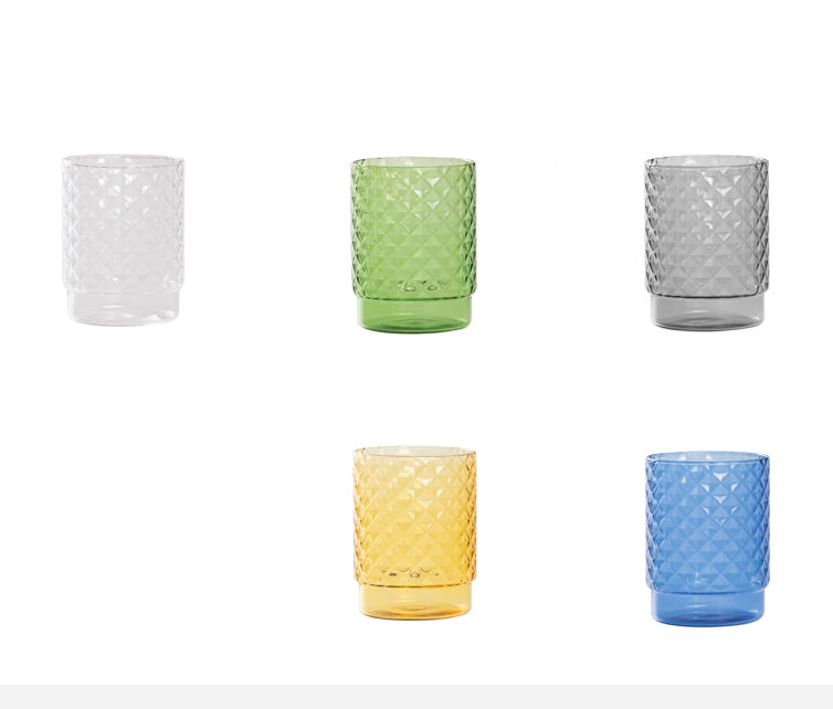 ISOLANO Handmade Coloured Stackable Tumbler Set of 4