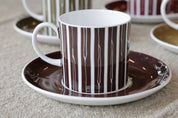 Vintage Susie Cooper Broken Stripes Cups and Saucers - Set 4