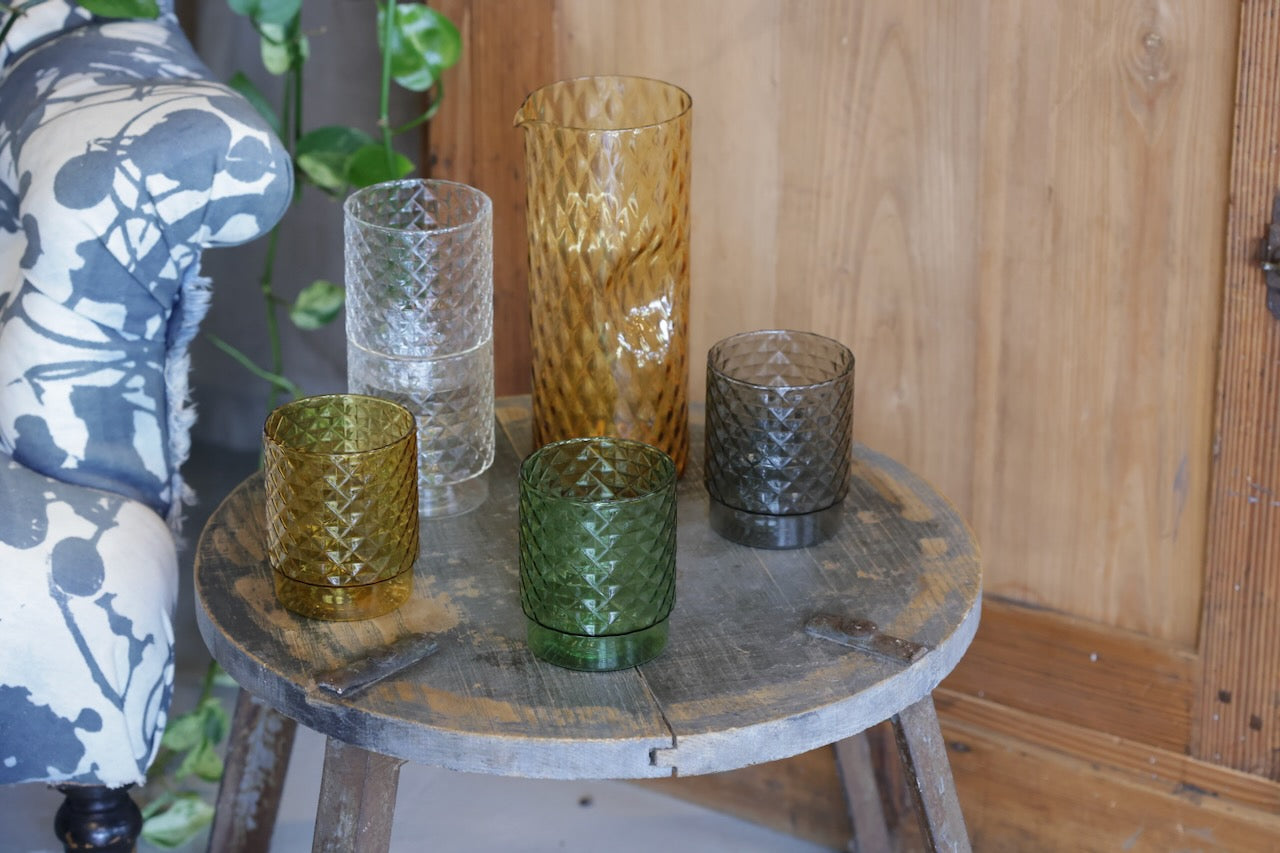ISOLANO Handmade Coloured Stackable Tumbler Set of 4