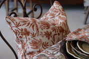 Linen Cushion Cover Parrot - Rust
