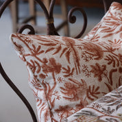 Linen Cushion Cover Parrot - Rust