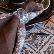 Linen Napkin Indian Rose - Brown