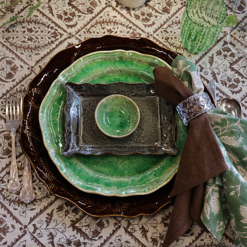 Dinner Plate Patterned - Seaweed
