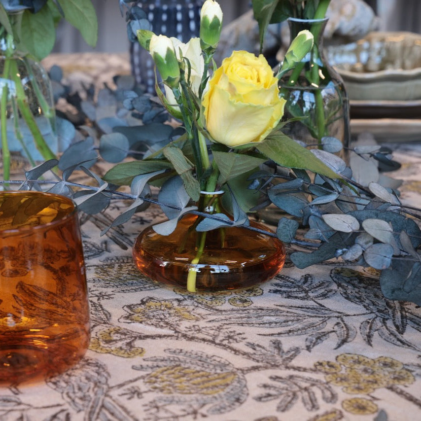 UN FIORE Handmade Glass Vase - Low Round