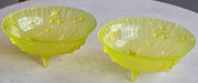 Vintage Uranium Glass Mid Century Fruit Bowls - Pair