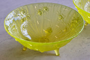 Vintage Uranium Glass Mid Century Fruit Bowls - Pair