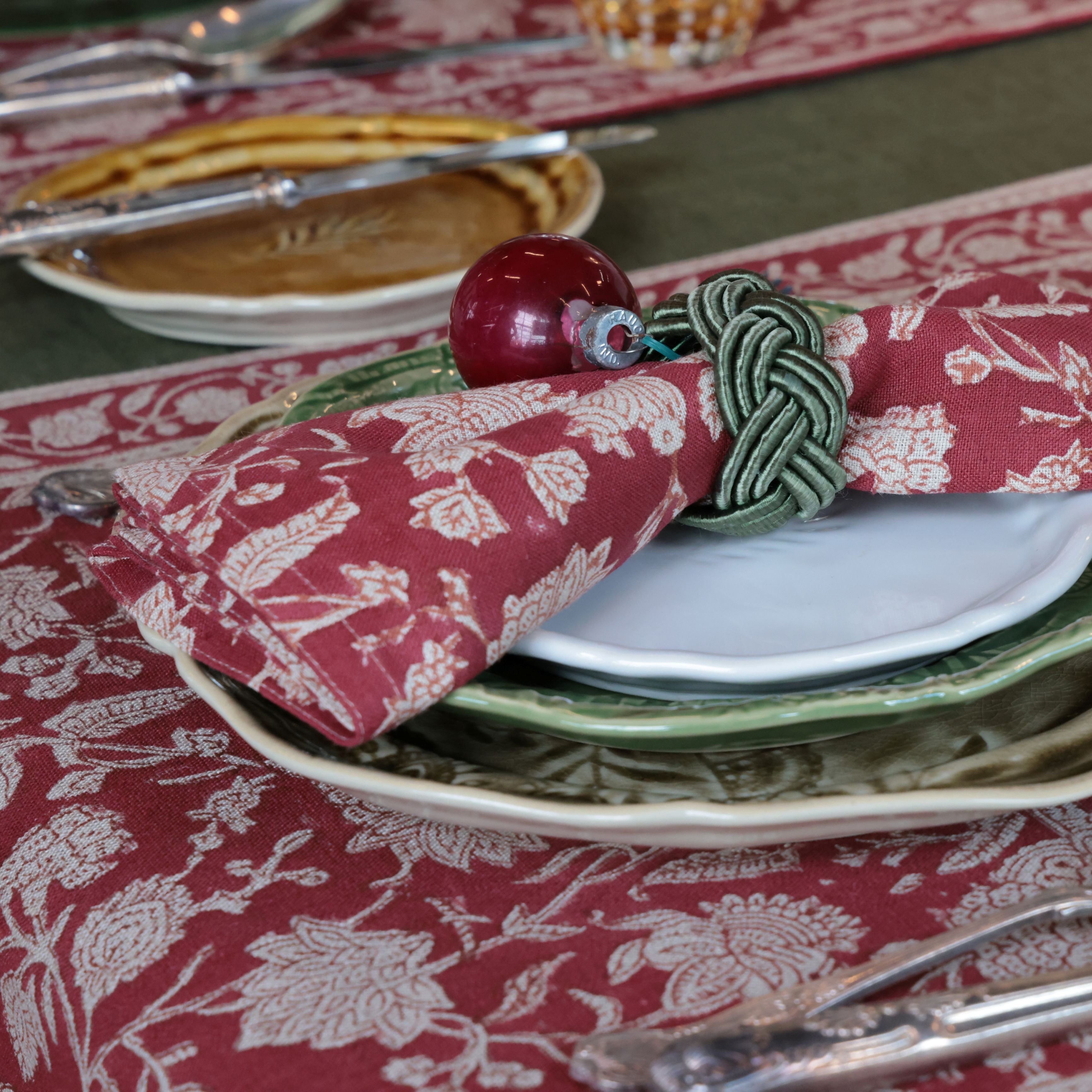 Linen Napkin Indian Rose - Red