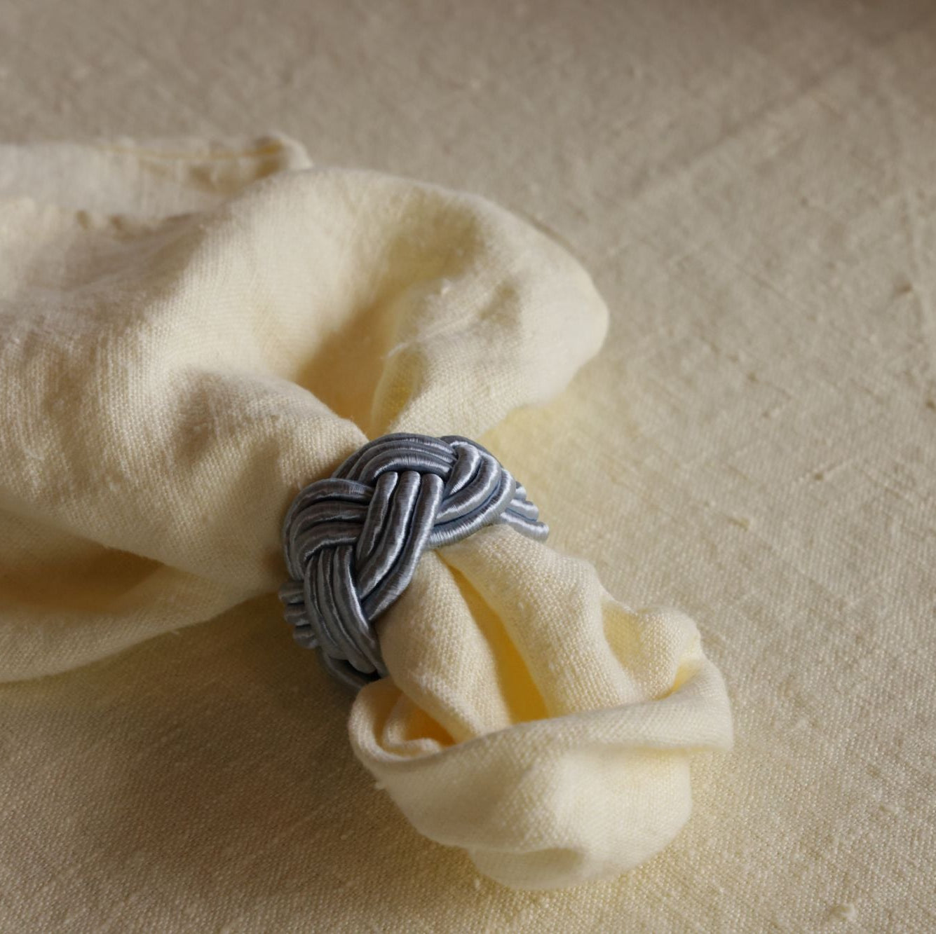 Napkin Ring Corded Design - Cashmere Blue Set of 4