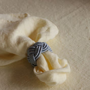 Napkin Ring Corded Design - Cashmere Blue Set of 4