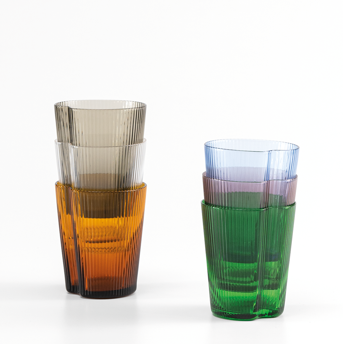 HANDY Handmade Coloured Glass Tumblers Set of 6