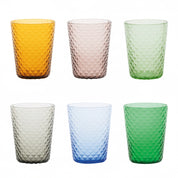 ISOLANO Handmade Coloured Tumbler Set of 6