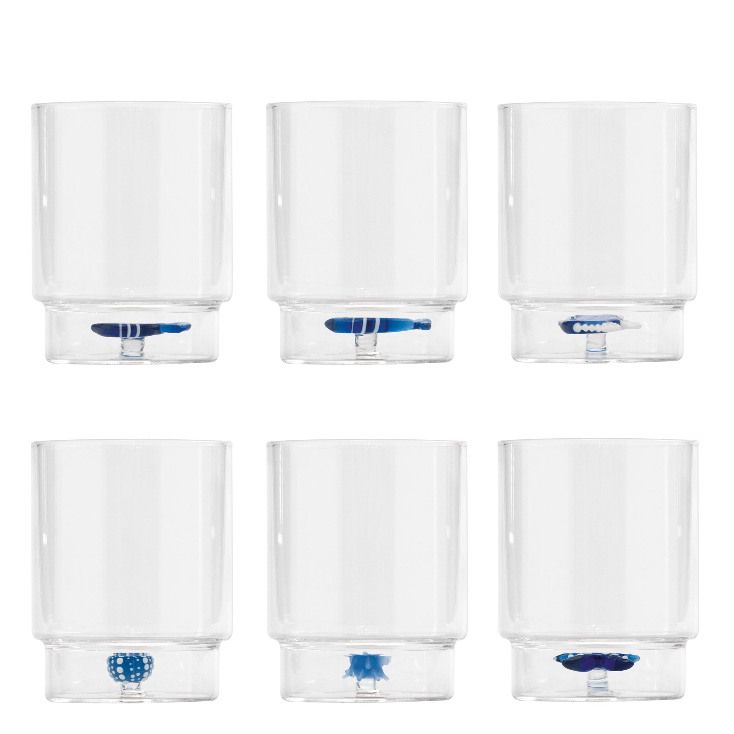 TECA MARE Handmade Glass Tumbler Set of 6