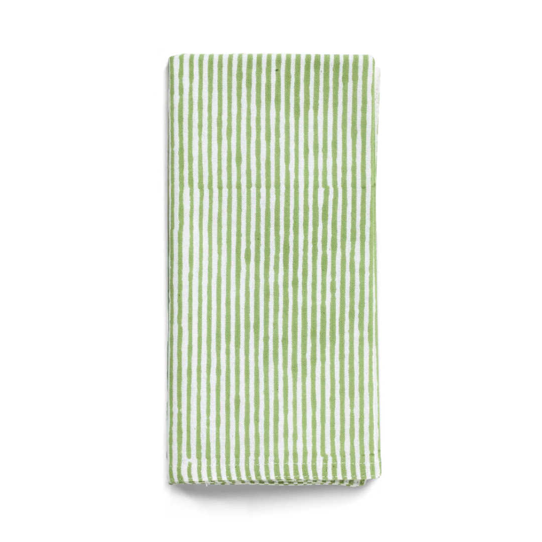 Cotton Napkin Stripe Design - Green