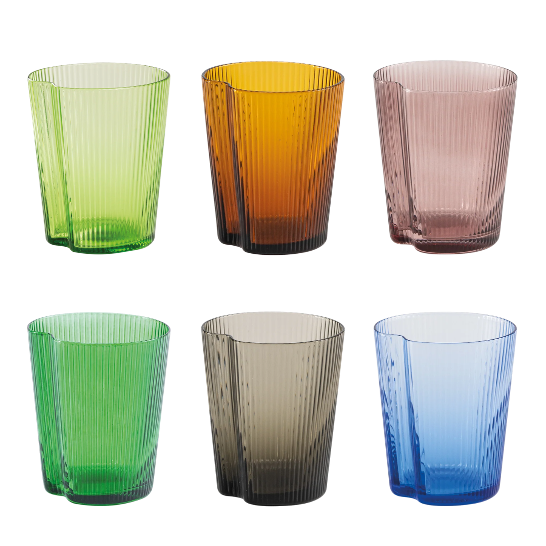 HANDY Handmade Coloured Glass Tumblers Set of 6