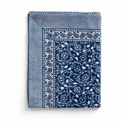 Cotton Tablecloth Margerita Design - Navy Blue