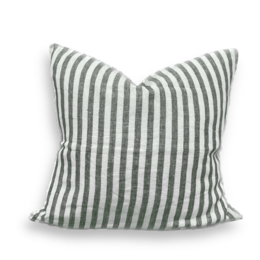 Misty Stripe Linen Cushion Cover