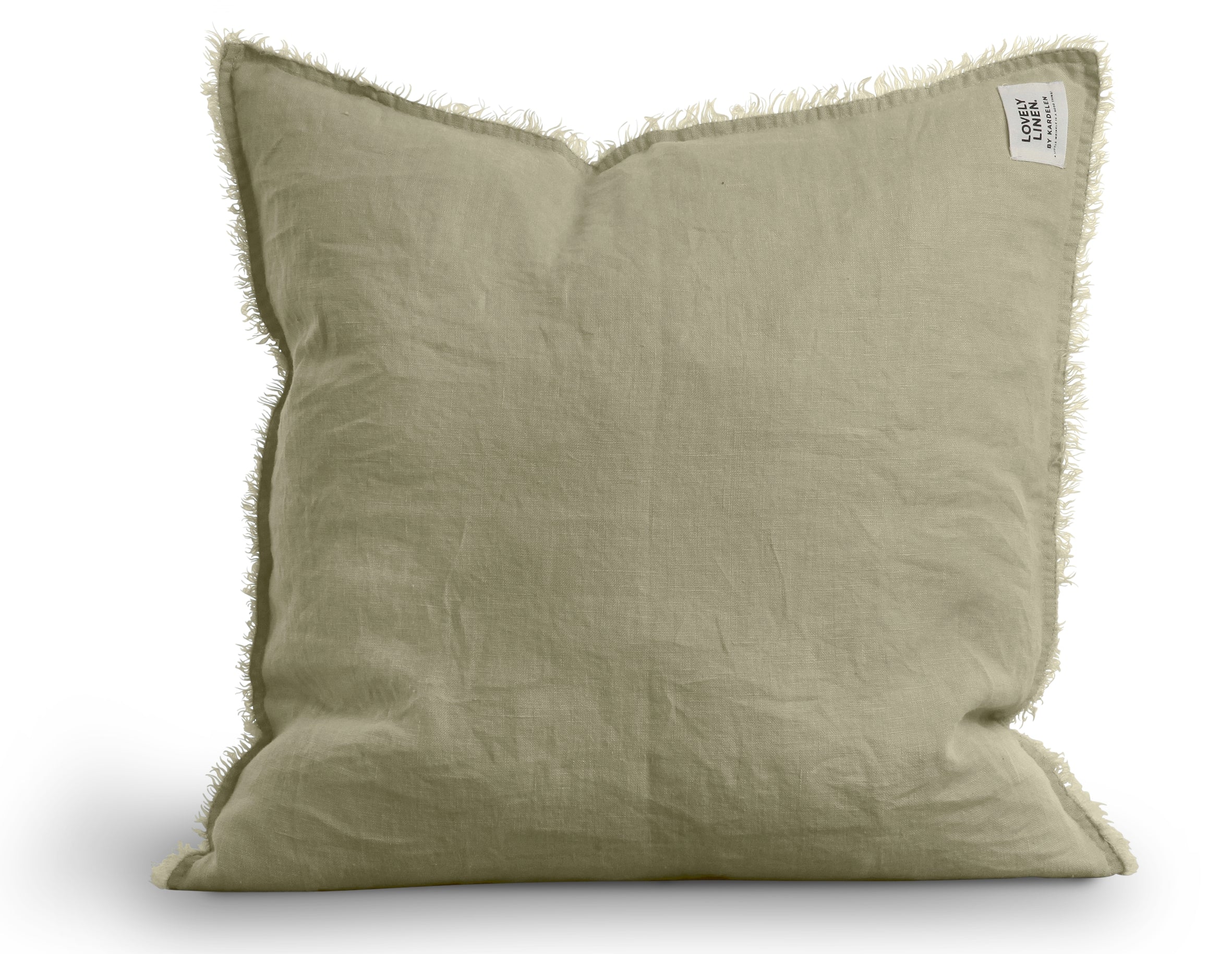 Misty Frayed Edge Linen Cushion Cover