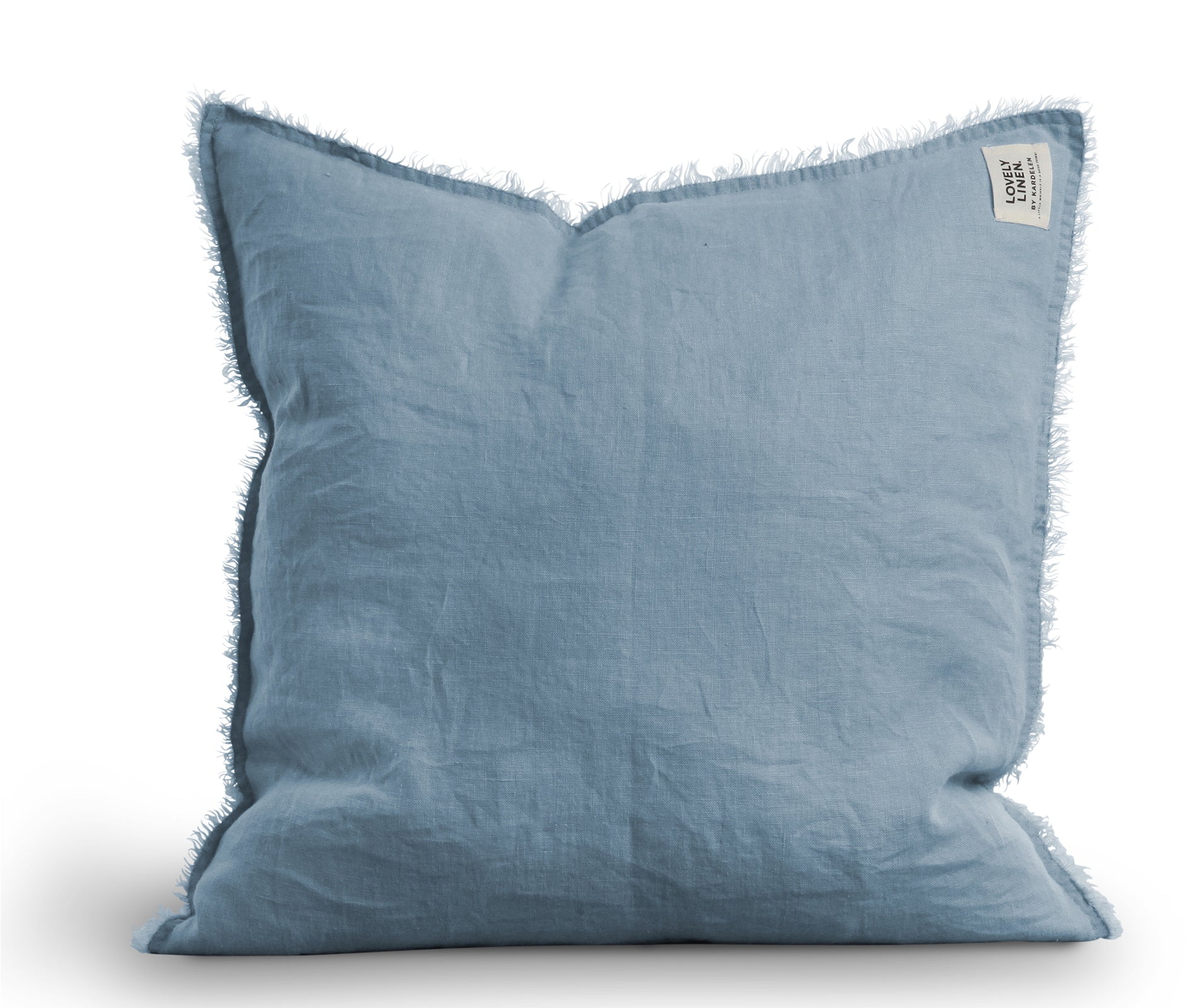 Misty Frayed Edge Linen Cushion Cover