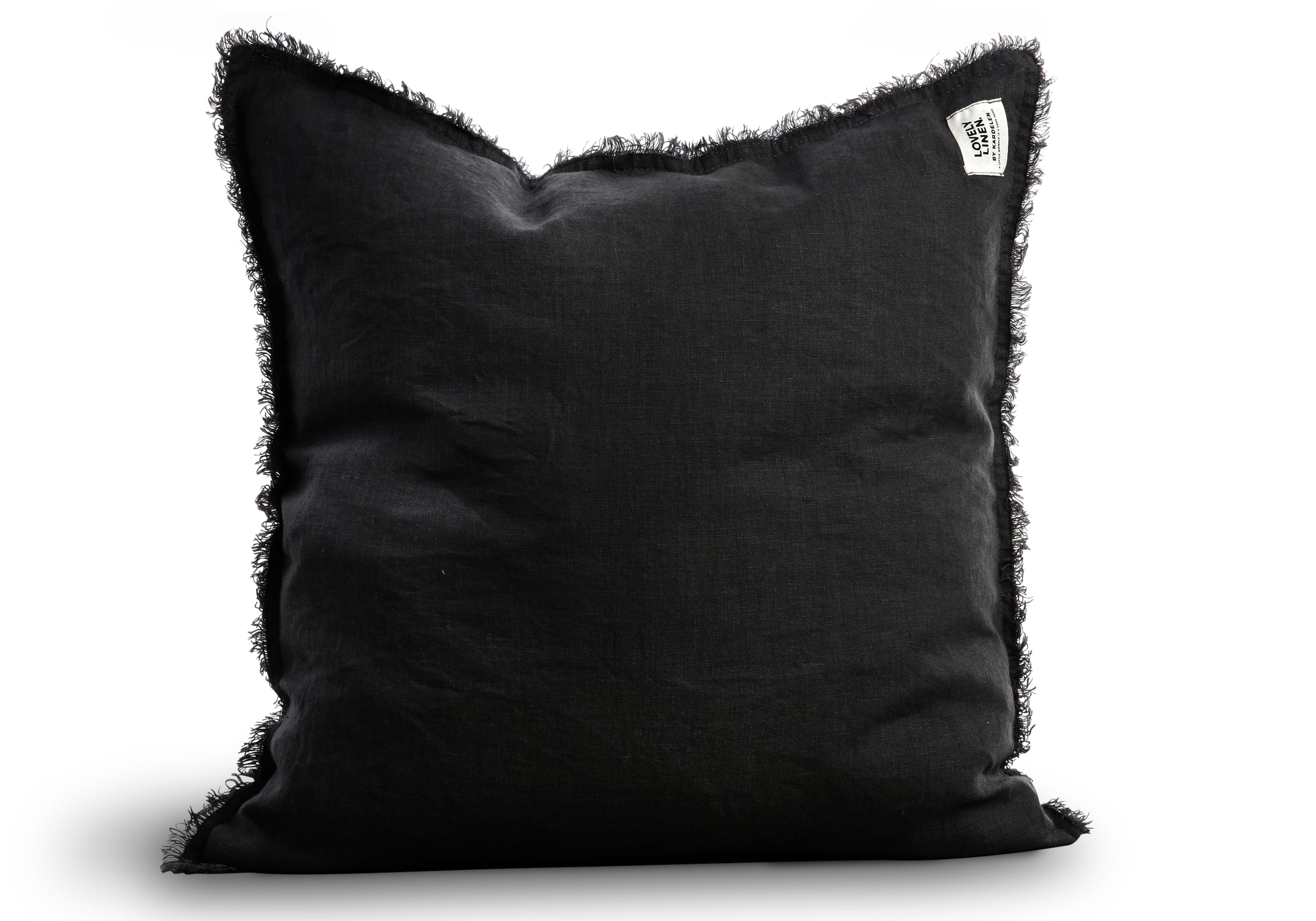 Misty Frayed Edge Linen Cushion Cover