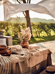 Rustic Frayed Edge Linen Tablecloth